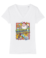 retro de Craciun - Groovy Christmas Tricou mânecă scurtă guler V Damă Evoker