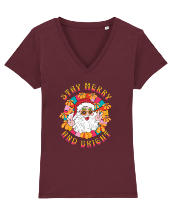 retro de Craciun - Stay merry and bright Burgundy