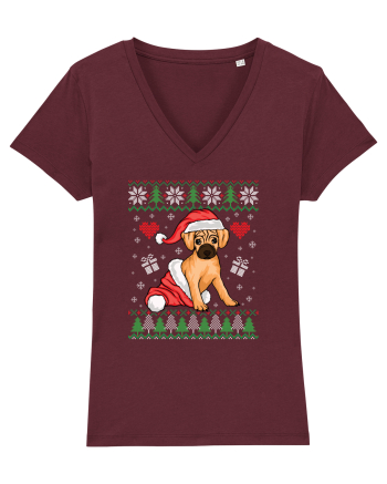 de Craciun cu caini - Puggle Burgundy
