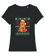 de Craciun cu caini - Spaniel Tricou mânecă scurtă guler larg fitted Damă Expresser