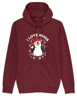 amuzant de Craciun - I love hugs  Hanorac cu fermoar Unisex Connector