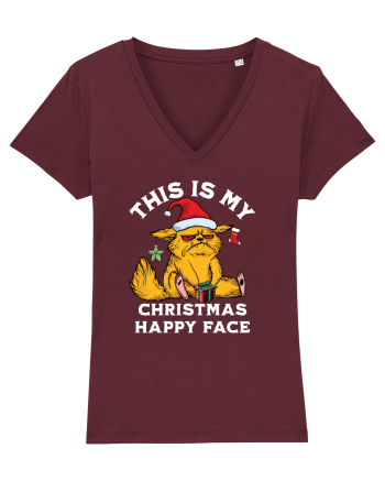 This is my Christmas happy face  Burgundy