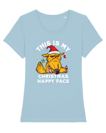 This is my Christmas happy face  Sky Blue