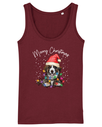de Craciun cu luminite - Border Collie Burgundy