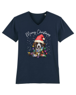 de Craciun cu luminite - Border Collie Tricou mânecă scurtă guler V Bărbat Presenter