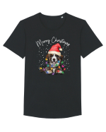 de Craciun cu luminite - Border Collie Tricou mânecă scurtă guler larg Bărbat Skater