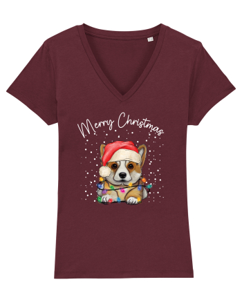 de Craciun cu luminite - Corgi Burgundy