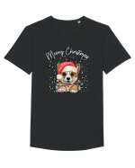 de Craciun cu luminite - Corgi Tricou mânecă scurtă guler larg Bărbat Skater
