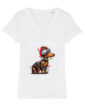de Craciun cu luminite - Dachshund White