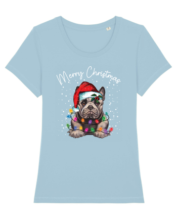 de Craciun cu luminite - English Bulldog Sky Blue