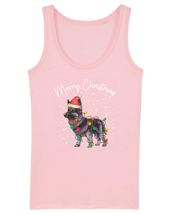 de Craciun cu luminite - German Shepherd Cotton Pink
