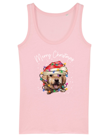 de Craciun cu luminite - Golden Retriever Cotton Pink