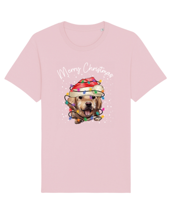 de Craciun cu luminite - Golden Retriever Cotton Pink