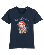 de Craciun cu luminite - Labrador Tricou mânecă scurtă guler V Bărbat Presenter
