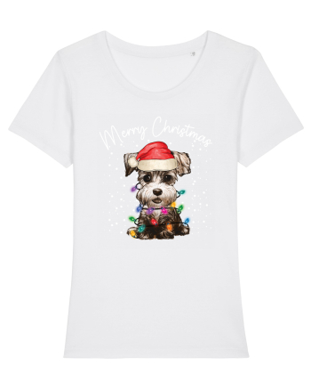 de Craciun cu luminite - Miniature Schnauzer White