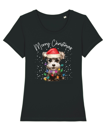 de Craciun cu luminite - Miniature Schnauzer Black