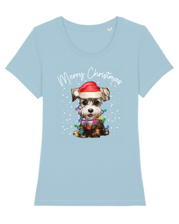 de Craciun cu luminite - Miniature Schnauzer Sky Blue