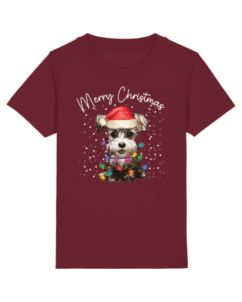 de Craciun cu luminite - Miniature Schnauzer Burgundy