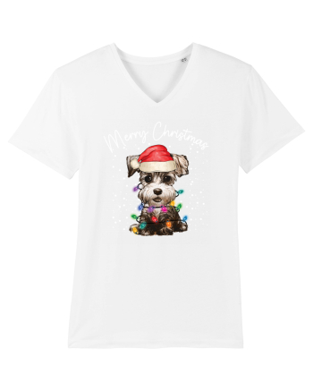 de Craciun cu luminite - Miniature Schnauzer White