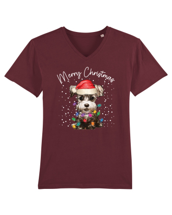 de Craciun cu luminite - Miniature Schnauzer Burgundy