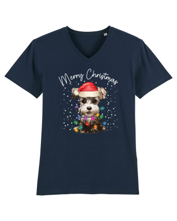 de Craciun cu luminite - Miniature Schnauzer French Navy