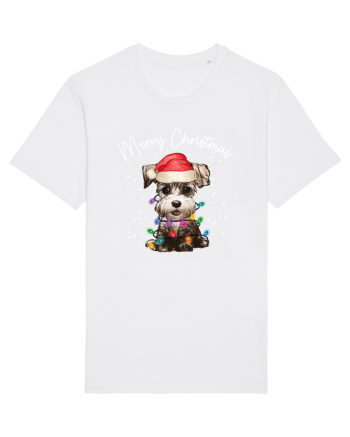 de Craciun cu luminite - Miniature Schnauzer White
