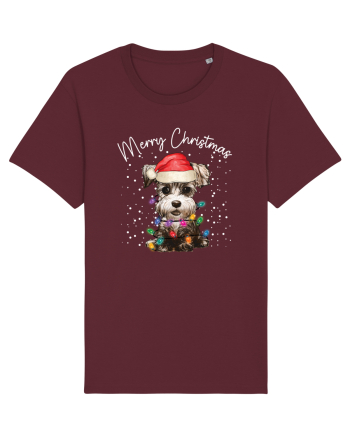 de Craciun cu luminite - Miniature Schnauzer Burgundy