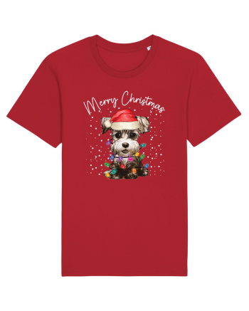 de Craciun cu luminite - Miniature Schnauzer Red