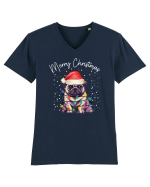 de Craciun cu luminite - Pug Tricou mânecă scurtă guler V Bărbat Presenter