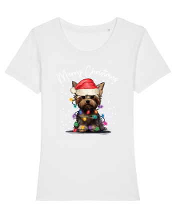 de Craciun cu luminite - Yorkshire Terrier White