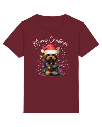 de Craciun cu luminite - Yorkshire Terrier Burgundy
