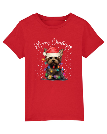 de Craciun cu luminite - Yorkshire Terrier Red