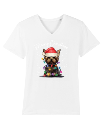 de Craciun cu luminite - Yorkshire Terrier White