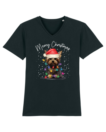 de Craciun cu luminite - Yorkshire Terrier Black