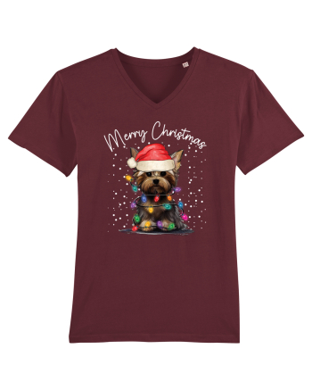 de Craciun cu luminite - Yorkshire Terrier Burgundy