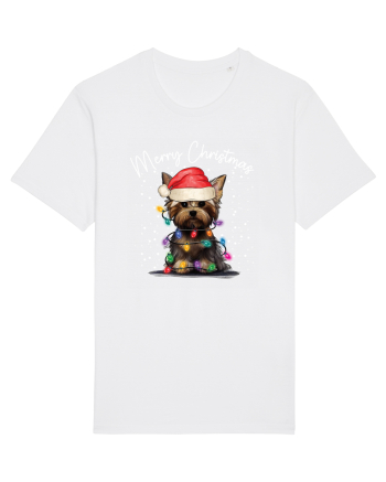 de Craciun cu luminite - Yorkshire Terrier White