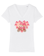 Cuplu de gnomi Tricou mânecă scurtă guler V Damă Evoker