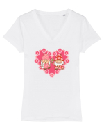 Cuplu de gnomi Tricou mânecă scurtă guler V Damă Evoker