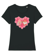 Cuplu de gnomi Tricou mânecă scurtă guler larg fitted Damă Expresser