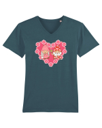 Cuplu de gnomi Tricou mânecă scurtă guler V Bărbat Presenter