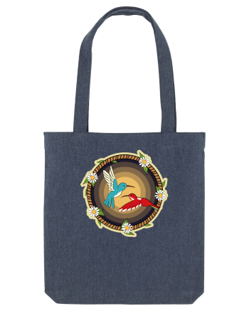 Cuplu de păsări colibri retro Midnight Blue