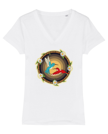 Cuplu de păsări colibri retro White