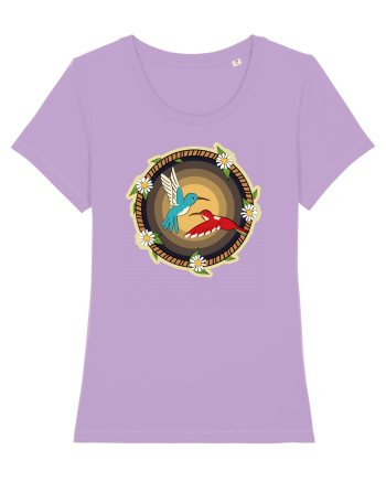 Cuplu de păsări colibri retro Lavender Dawn