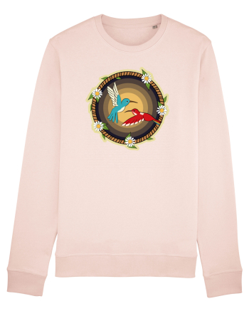 Cuplu de păsări colibri retro Candy Pink