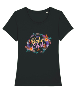 Boho Chik Tricou mânecă scurtă guler larg fitted Damă Expresser