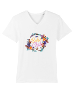 Boho Chik Tricou mânecă scurtă guler V Bărbat Presenter