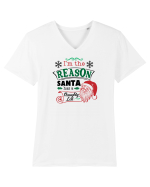 Lista lui Moș Crăciun Tricou mânecă scurtă guler V Bărbat Presenter