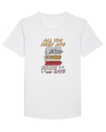 All you need are books and cats Tricou mânecă scurtă guler larg Bărbat Skater