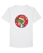 Crocodil de Crăciun Tricou mânecă scurtă guler larg Bărbat Skater
