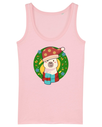 Llama drăguță de Crăciun Cotton Pink